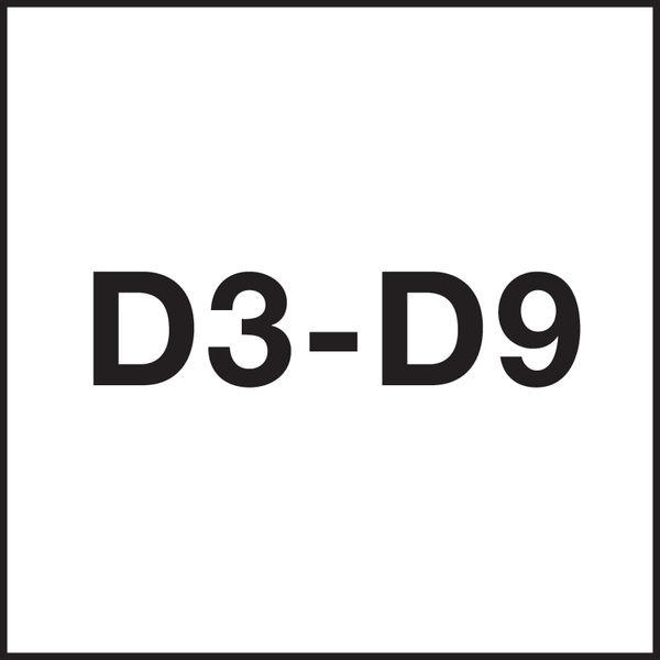 Tolerans fält: D3-D9